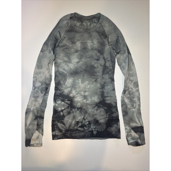 lululemon athletica Tops - Lululemon Runderful Long Sleeve Space Dye Camo White Silver Spoon Size 6